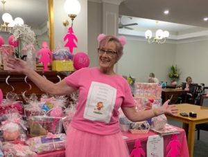 Pink Day at Belmont Grange, Afternoon Tea Fundraiser, Belmont Grange, Breast Cancer Awareness, Breast Cancer Fundraiser, Breast Cancer Network Australia, Breast Cancer Support, Fundraiser in Aged Care, Homestyle Aged Care, Live Auction, Pink Day, Supporting Staff, Teamwork