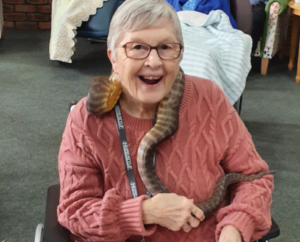 World Snake Day,Activities in Aged Care, aged care geelong, aged care lifestyle program, aged care melbourne, Incursion in Aged Care, pets in aged care, Snakes, Visiting Snakes, World Snake Day